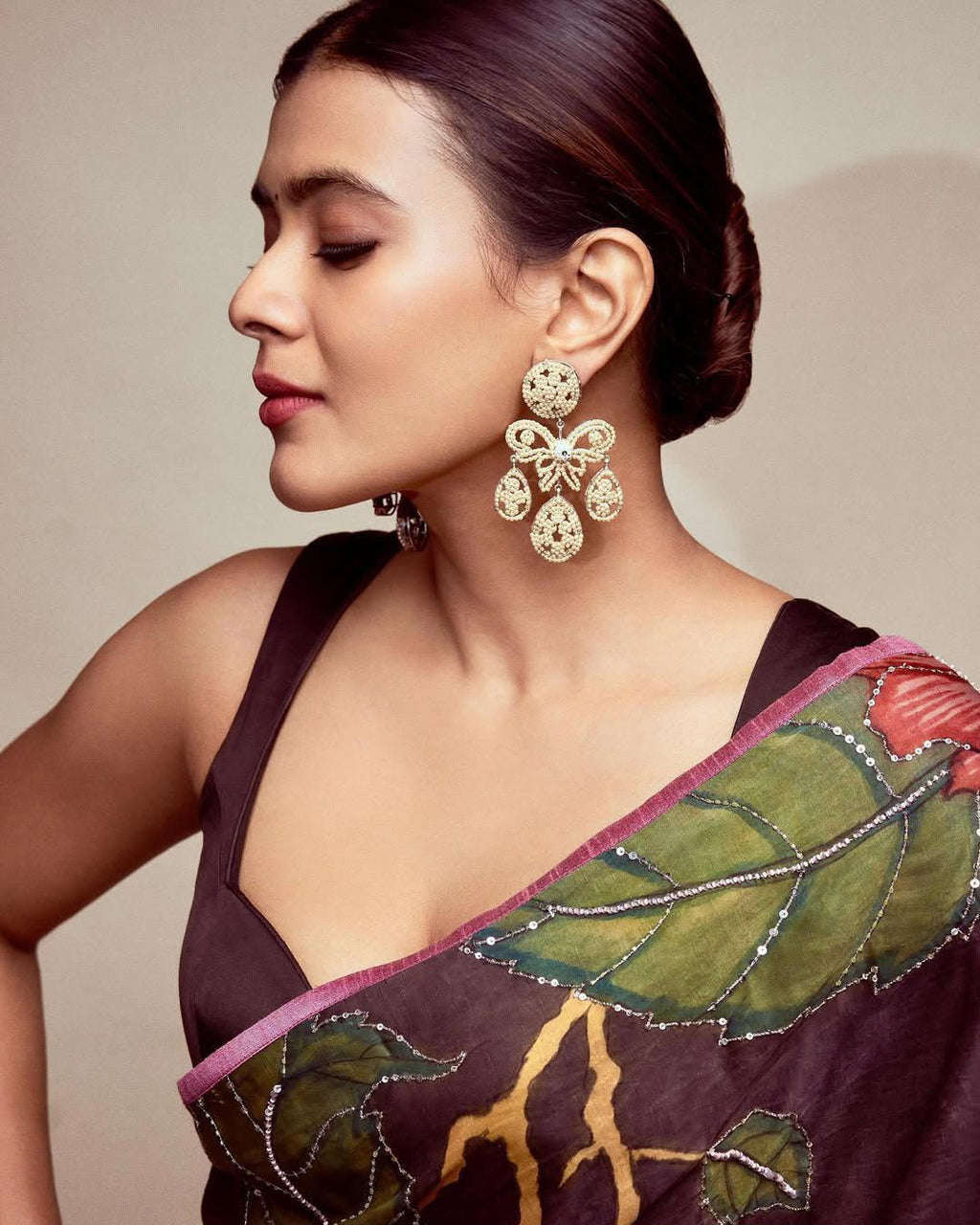 NIHARI : HALF HALF SATIN HANDWORK SAREE