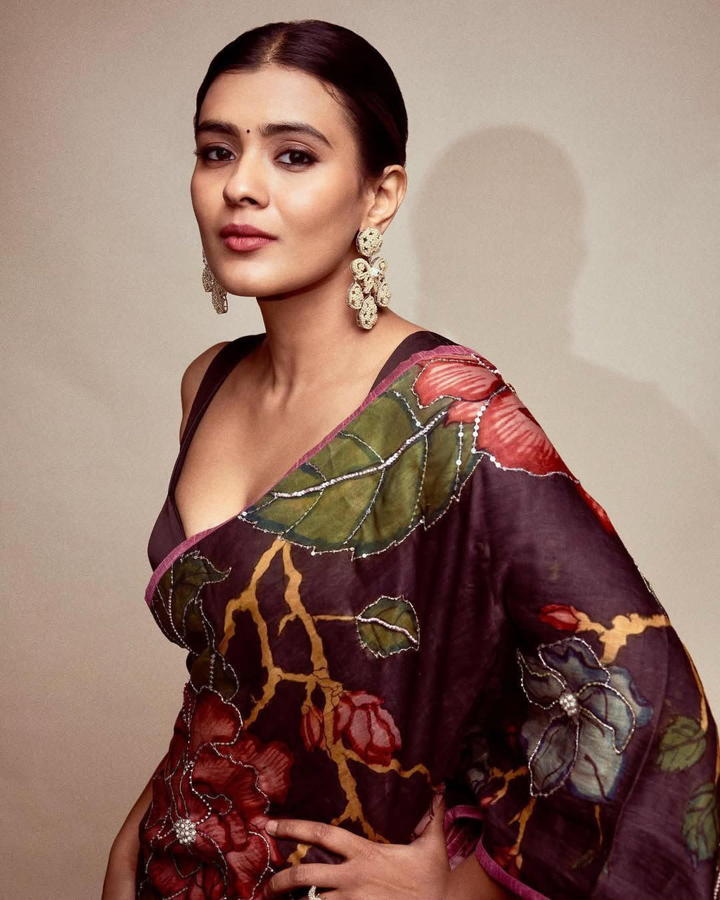 NIHARI : HALF HALF SATIN HANDWORK SAREE