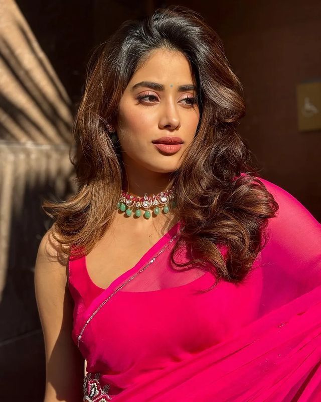 JIYA : HAND JARDOSI WORK RANI COLOR SHRADHHA KAPOOR INPIRED SAREE