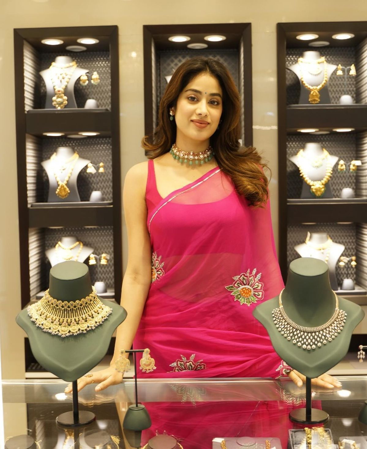 JIYA : HAND JARDOSI WORK RANI COLOR SHRADHHA KAPOOR INPIRED SAREE